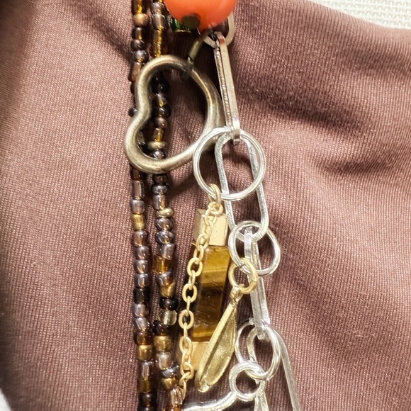 Eclectic vintage layered multi charms necklace - Picture 5 of 7